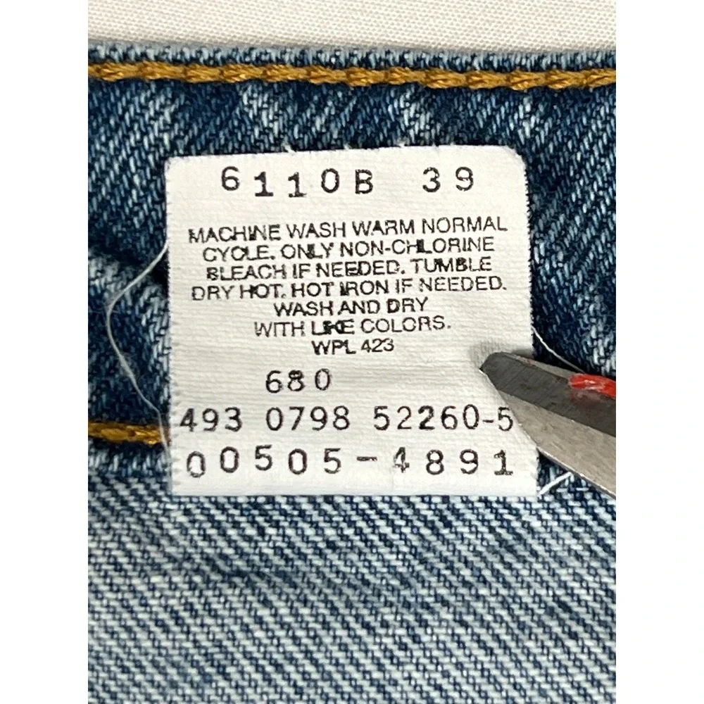Vintage 1998 Levis 505 Regular Fit Straight Leg Jean Blue Denim 36x30 00505-4891